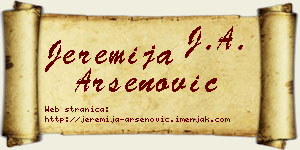 Jeremija Arsenović vizit kartica